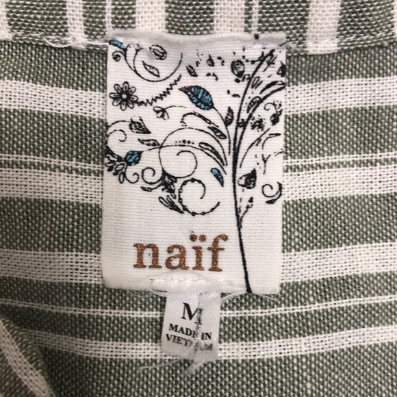 NAIF Linen Blend Tunic Striped Casual Sleeveless V Neck Sundress - Picture 8 of 9